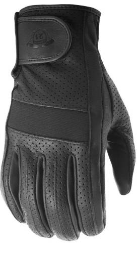 Highway 21 - Highway 21 Jab Perforated Leather Gloves - #5884 489-0017~8 - Black - 4XL