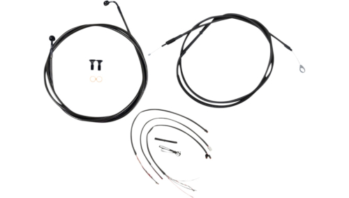 LA Choppers - LA Choppers Complete Handlebar Cable/Brake & Clutch Line/Wire Kit - Midnight Braided - LA-8156KT2-13M