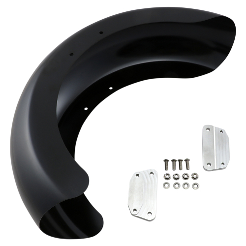 Klock Werks - Klock Werks Hugger Series Front Fenders With Mounting Blocks - Roller - KWF-02-0543