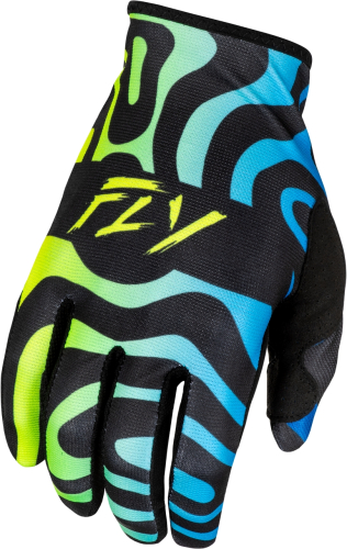 Fly Racing - Fly Racing Lite Special Edition Zen Gloves - 378-740XS - Black/Blue/Hi-Vis - X-Small