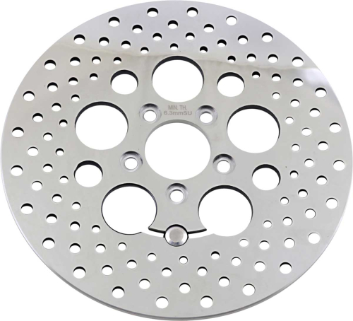 Drag Specialties - Drag Specialties Polished Stainless Steel Drilled Brake Rotor - B06-0189ASP