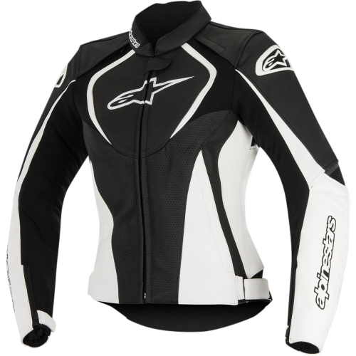 Alpinestars - Alpinestars Stella Jaws Perforated Womens Leather Jacket - 31111161246 - Black/White - 10