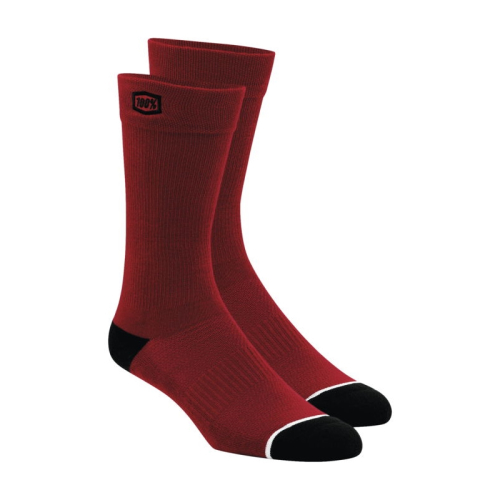 100% - 100% Casual Solid Socks - 20050-00007 - Red - Lg-XL