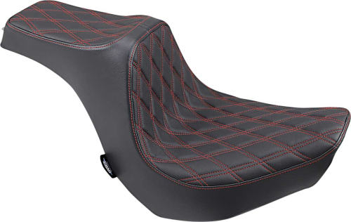 Drag Specialties - Drag Specialties Predator III Seat - Double Diamond - Red Thread - 0802-1269