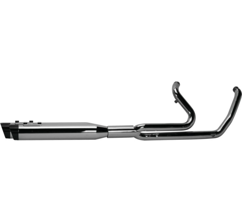 Two Brothers Racing - Two Brothers Racing 2-1 Full Length Exhaust System w/Ghost Pipe - Chrome w/Black Slash End Caps - 005-46402-S