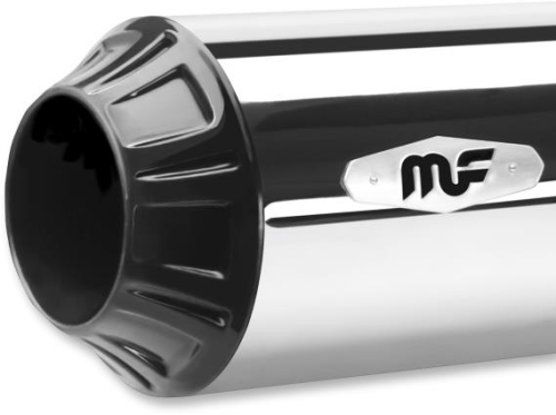 MagnaFlow - MagnaFlow 4in. Riot Slip-On Muffler - Chrome w/ Black End Caps - 7201203