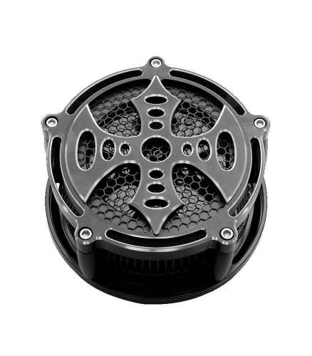 Precision Billet - Precision Billet Bad Axe Billet Air Cleaner - Black - BAX-210-3H-BLK