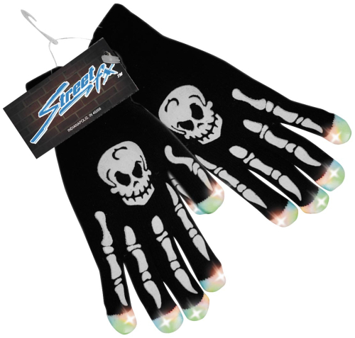 Street FX - Street FX Light Up Skull Gloves - 1045664 - Skull - OSFM