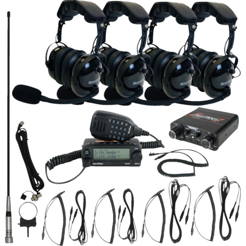 NavAtlas - NavAtlas Compact Kit with Over the Head Headset - Four Premium Headsets - Black - NIROHBK4