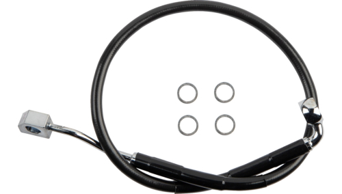 Drag Specialties - Drag Specialties Black Vinyl Coated Standard Length ABS Stainless Steel Rear Brake Line Kit - 1741-6349