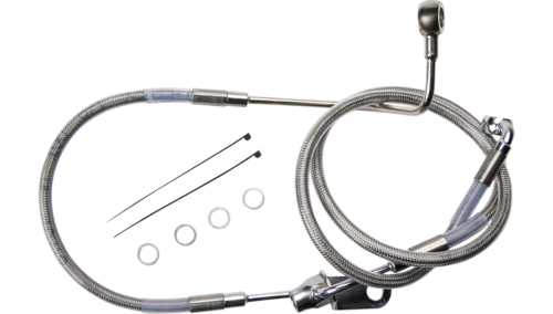 Drag Specialties - Drag Specialties Clear Coated Standard Length ABS Stainless Steel Rear Brake Line Kit - 1741-6352