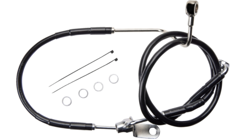Drag Specialties - Drag Specialties Black Vinyl Coated Standard Length ABS Stainless Steel Rear Brake Line Kit - 1741-6353