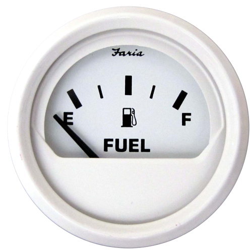 Faria Beede Instruments - Faria Dress White 2" Fuel Level Gauge (E-1/2-F)