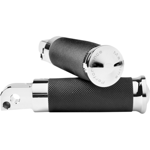 Performance Machine - Performance Machine Contour M8 Passenger Footpegs - Rubber Wrapped - Chrome - 0035-1237M-CH
