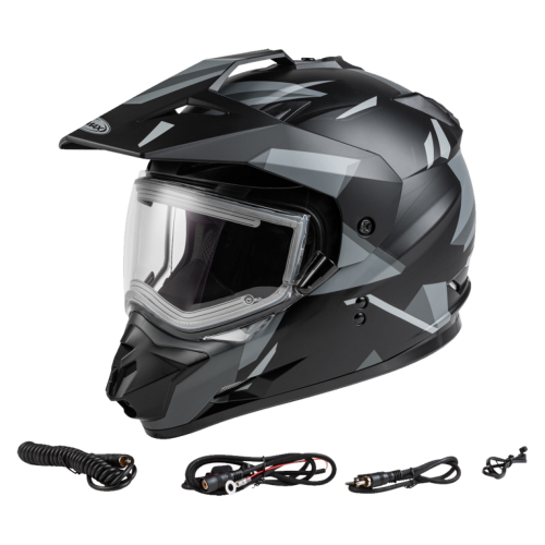 G-Max - G-Max GM-11S Ripcord Snow Helmet with Electric Shield - A4113076 - Matte Black/Gray - Large