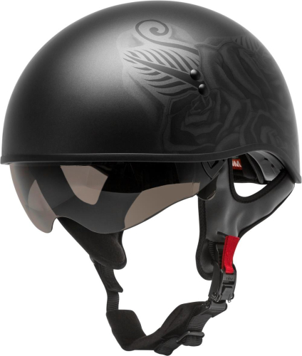 G-Max - G-Max HH-65 Naked Devotion Helmet - H1655074 - Matte Black/Silver - Small