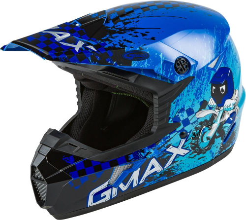 G-Max - G-Max MX-46Y Anim8 Youth Helmet - G3461042 - Blue/Silver/Black - Large