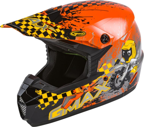 G-Max - G-Max MX-46Y Anim8 Youth Helmet - G3461270 - Orange/Yellow/Silver - Small
