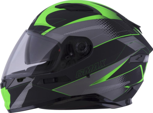 G-Max - G-Max FF98 Apex Helmet - G1981676 - Matte Black/Hi-Vis Green - Large