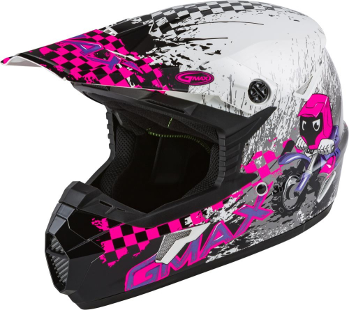 G-Max - G-Max MX-46Y Anim8 Youth Helmet - G3461780 - White/Neon Pink/Purple - Small