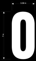 Dirt Digits - Dirt Digits Extreme Digits Competition Stick-On 7in. White Number - 0 - XT73W-0