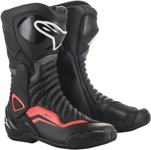 Alpinestars - Alpinestars SMX-6 V2 Vented Boots - 2223017-1133-43 - Black/Gray/Red Fluo - 9