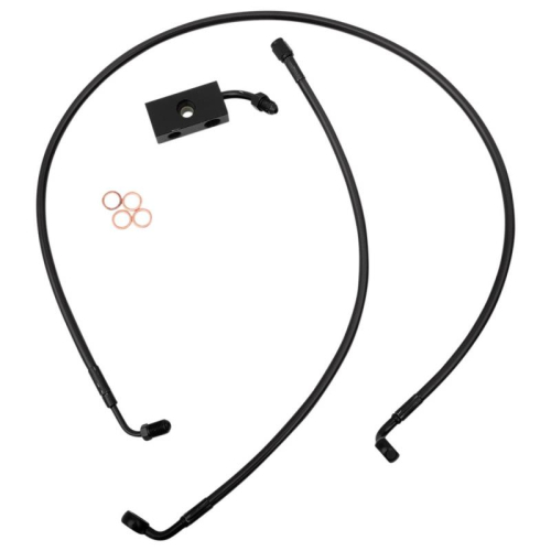 LA Choppers - LA Choppers Midnight Braided Brake Line - 12in.-14in. Ape Hangers - LA-8152B13M