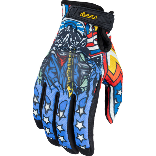 Icon - Icon Hooligan CE Flyboy Gloves - 3301-4713 - Blue - 2XL