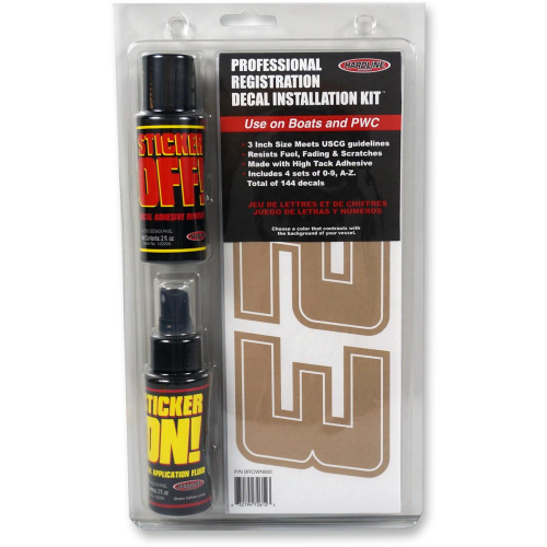 Hardline - Hardline Professional Registration Decal Installation Kit - Brown - BROWN900