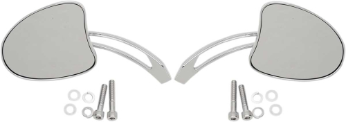 Drag Specialties - Drag Specialties Tapered Mirrors with Slotted Stems - 6in. L - 0640-1098