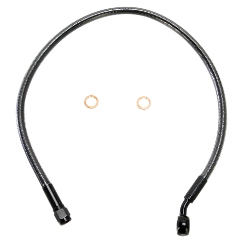 Magnum - Magnum Polished Stainless Designer Series ABS Front Upper Brake Line - 10mm., 180deg. Banjo - 36in. - AS47122