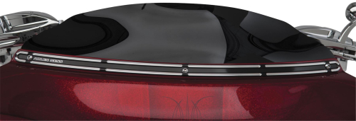 Arlen Ness - Arlen Ness Slot Track Billet Windshield Trim - Black - 03-686