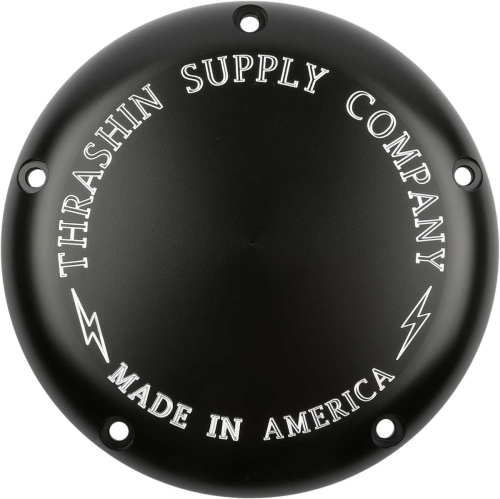 Thrashin Supply Company - Thrashin Supply Company Derby Cover - Classic - Machine-Cut Black Anodized - TSC-3015-4