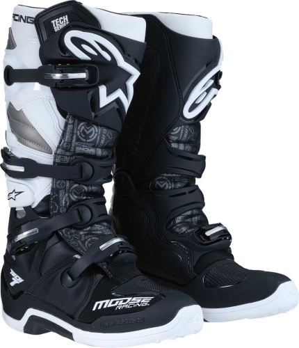 Moose Racing - Moose Racing Tech 7 Boots by Alpinestars - 0212024-153-14 - Black/White/Gray - 49.5