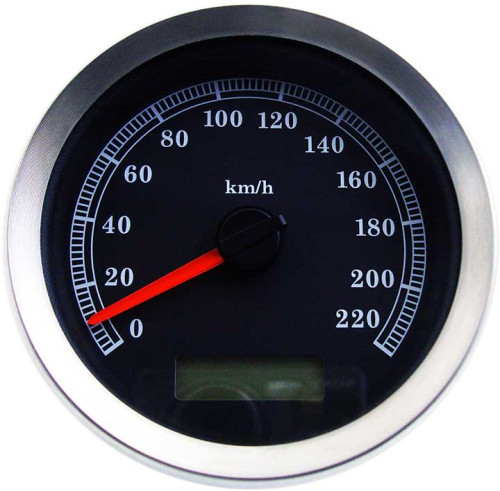 Drag Specialties - Drag Specialties 4in. Programmable Electronic Speedometer - 220 km/h - Black Face - 2210-0460