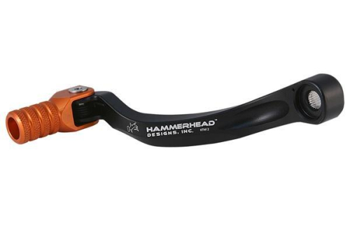 Hammerhead Designs - Hammerhead Designs Shifter Lever Kit with Knurled Shifter Tip (+20mm Offset) - Black/Orange - 01-0564-10-40