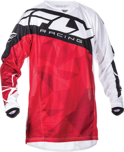 Fly Racing - Fly Racing Kinetic Crux Youth Jersey - 370-522YX - Red/White - X-Large