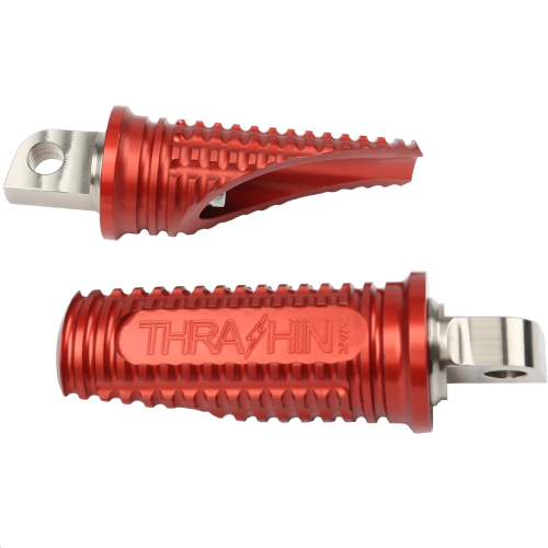 Thrashin Supply Company - Thrashin Supply Company Burnout Passenger Footpegs - Red Anodized - TSC-2017-2-SR