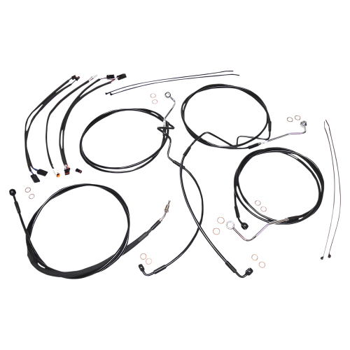 Magnum - Magnum Black XR Handlebar Installation Kit with Black Fittings for 12-14in. Ape - 486411