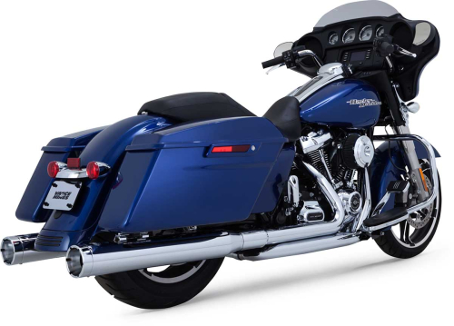 Vance & Hines - Vance & Hines Monster Round Slip-On Mufflers - Chrome with Chrome Tips - 16780