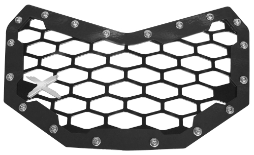 ModQuad - ModQuad Front Grill - 2 Panel - Black/Black with Aluminum Logo - CA-FG-X3-BLK-A