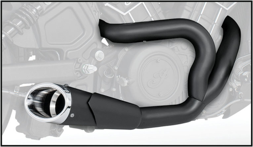 Freedom Performance - Freedom Performance Combat 2:1 Shorty Exhaust Systems - Black/Chrome - IN00086