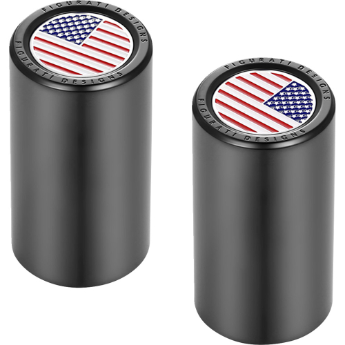 Figurati Designs - Figurati Designs Docking Hardware Cover - Black with Long American Flag Skull - FD21-DC-2545-BK