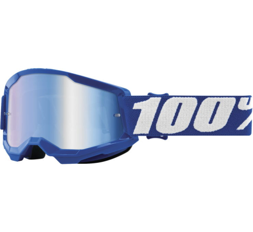 100% - 100% Strata 2 Youth Goggles - 50032-00002 - Blue / Blue Mirror Lens - OSFA