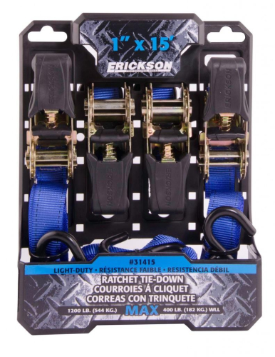 Erickson - Erickson Ratchet Strap - 1in. x 15ft. - Blue - 31415
