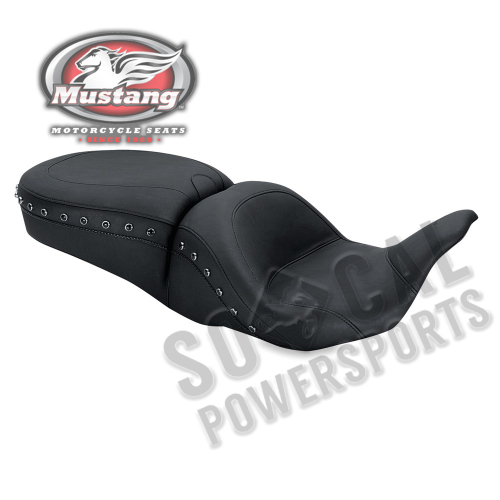 Mustang - Mustang 1-Piece Lowdown Touring Seat - Black Pearl Centered Studs - 79702