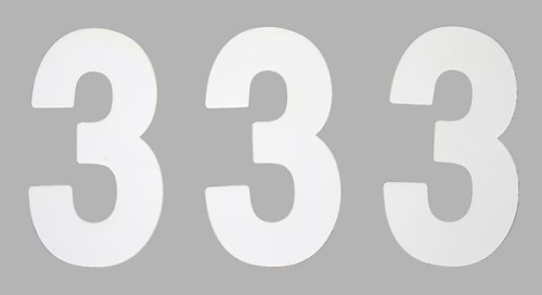 Factory Effex - Factory Effex Mini Pro Number 5in. - No.3 - White - FX03-0203