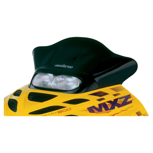 Powermadd - Powermadd Cobra Windshield - 13.25in. - Black with Cobra logo - 10322013