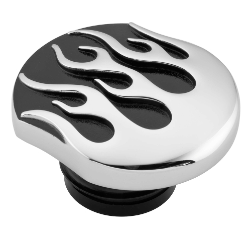 Bikers Choice - Bikers Choice Flame Gas Cap - Chrome with Black - 76700A