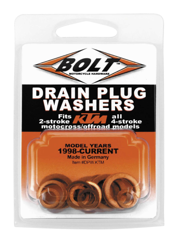 Bolt MC Hardware - Bolt MC Hardware Copper Drain Plug Washer Set - DPW.KTM